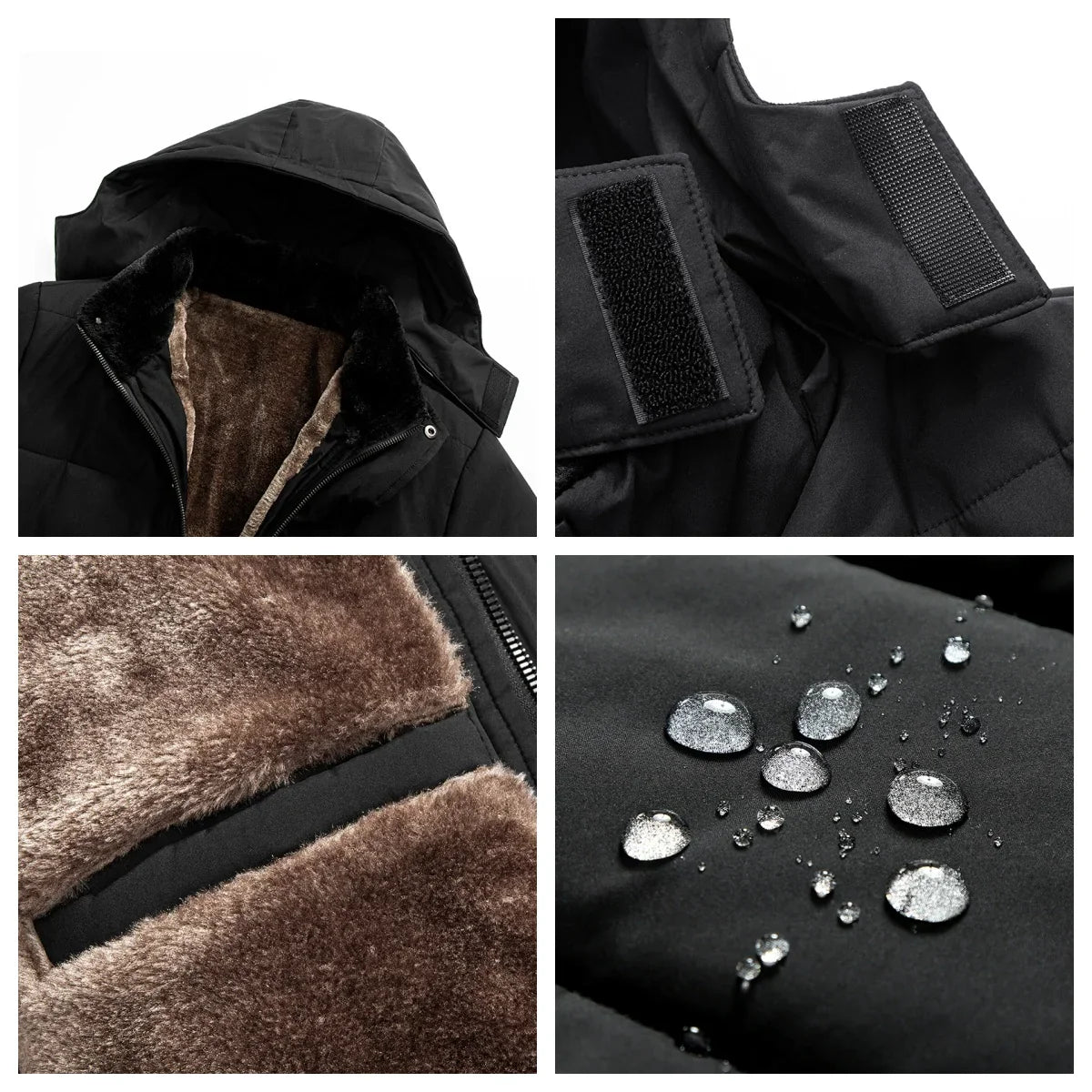 Hudson Warm Down Jacket with Zipper and Inner Fur