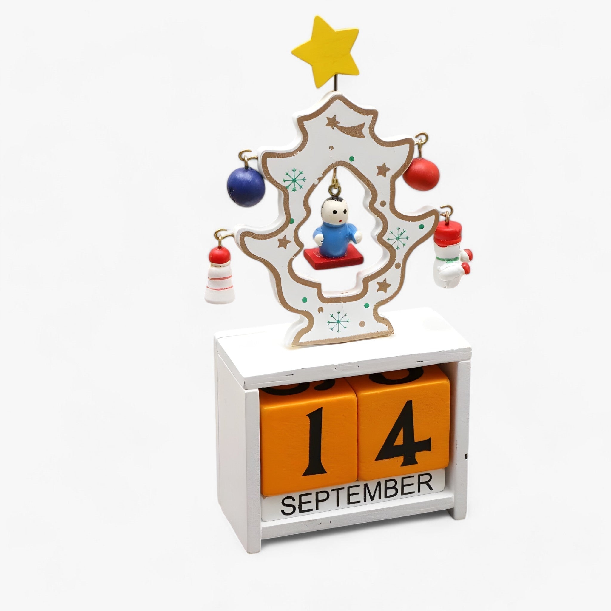 Holiday Magical Wooden Calendar with Santa and Snowman - Make Your Holidays Even More Exciting