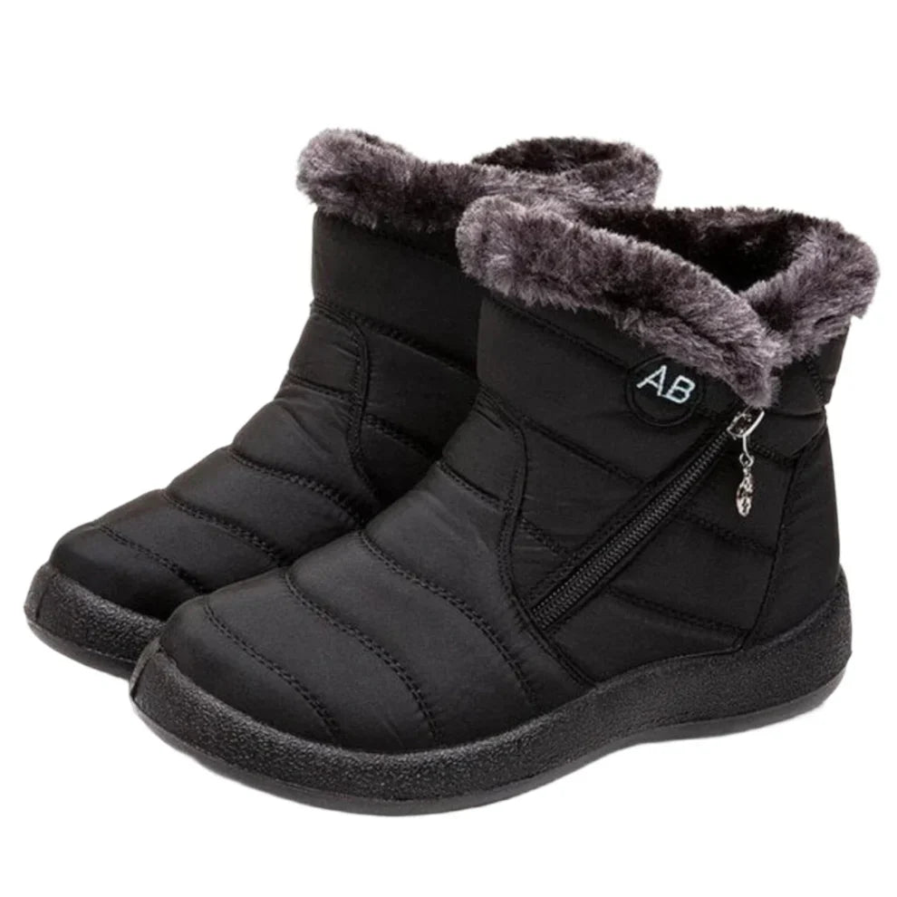 Cozy Women's Waterproof Warm Snow Boots with Flat Heel and Side Zipper