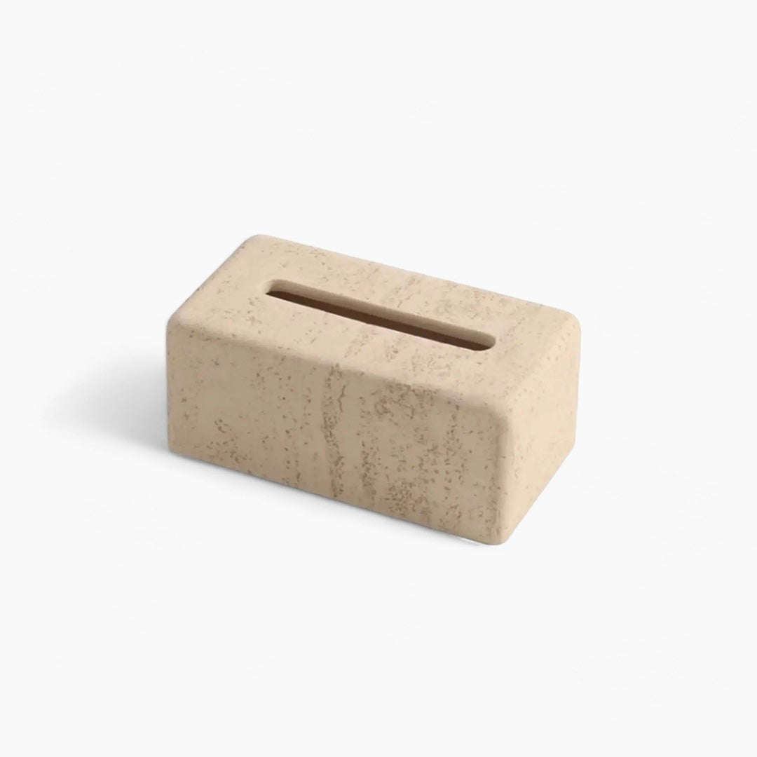 Tissue box in natural travertine