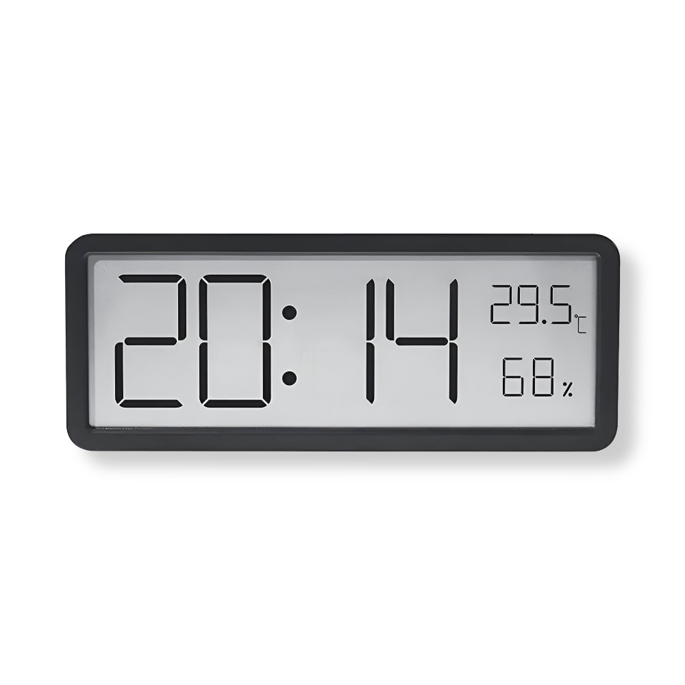 Ione - Modern Digital LED Wall Clock with Temperature and Humidity Display