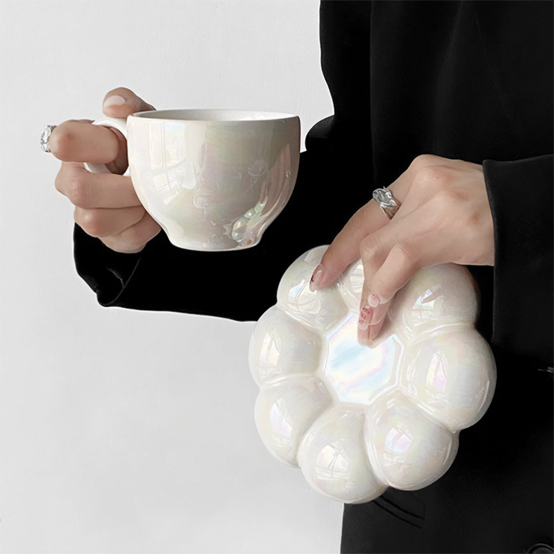 Elegant Sunflower Mug with Floral Pattern Perfect for a Beautiful Breakfast