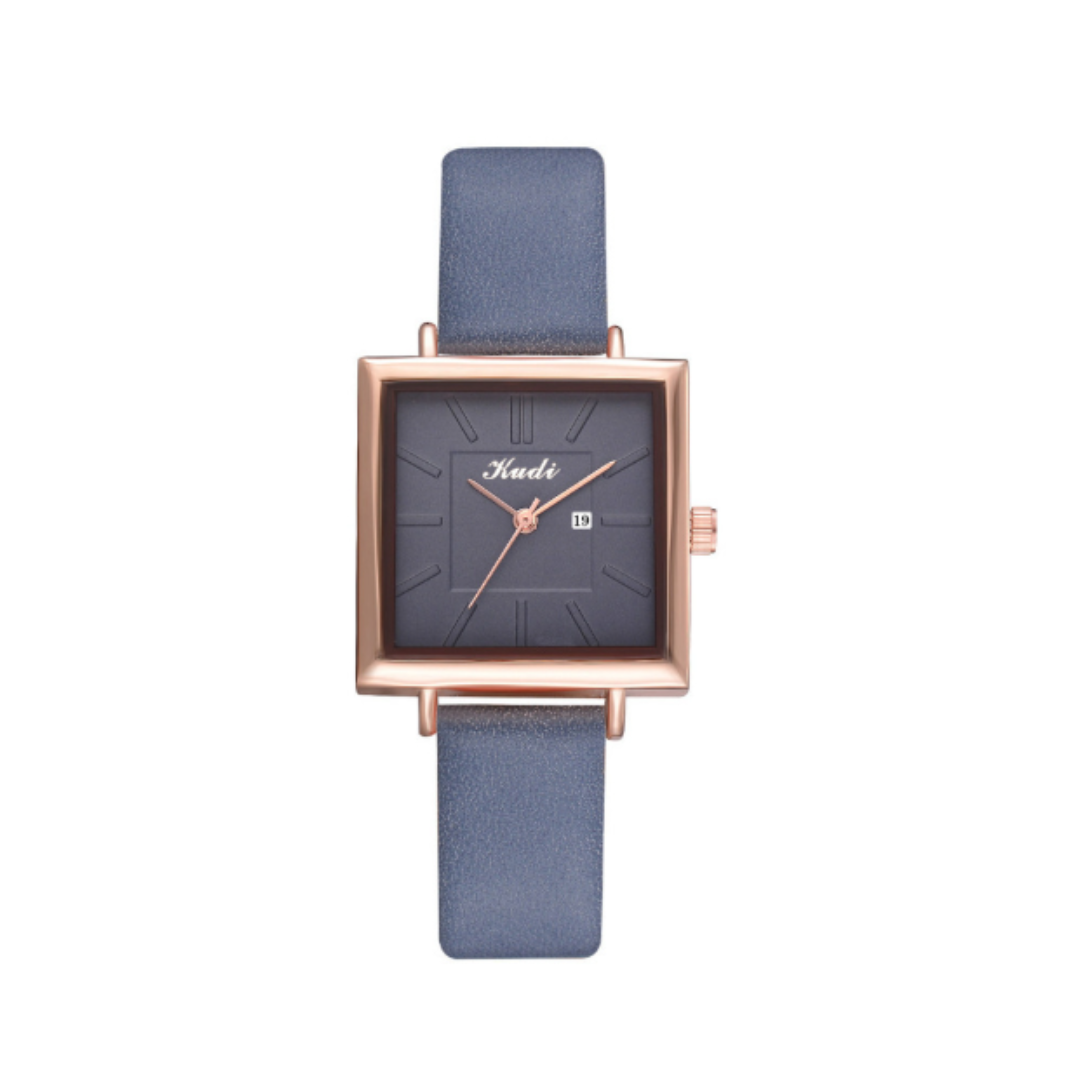 Chic Minimalist Quartz Watch with Elegant Plaid