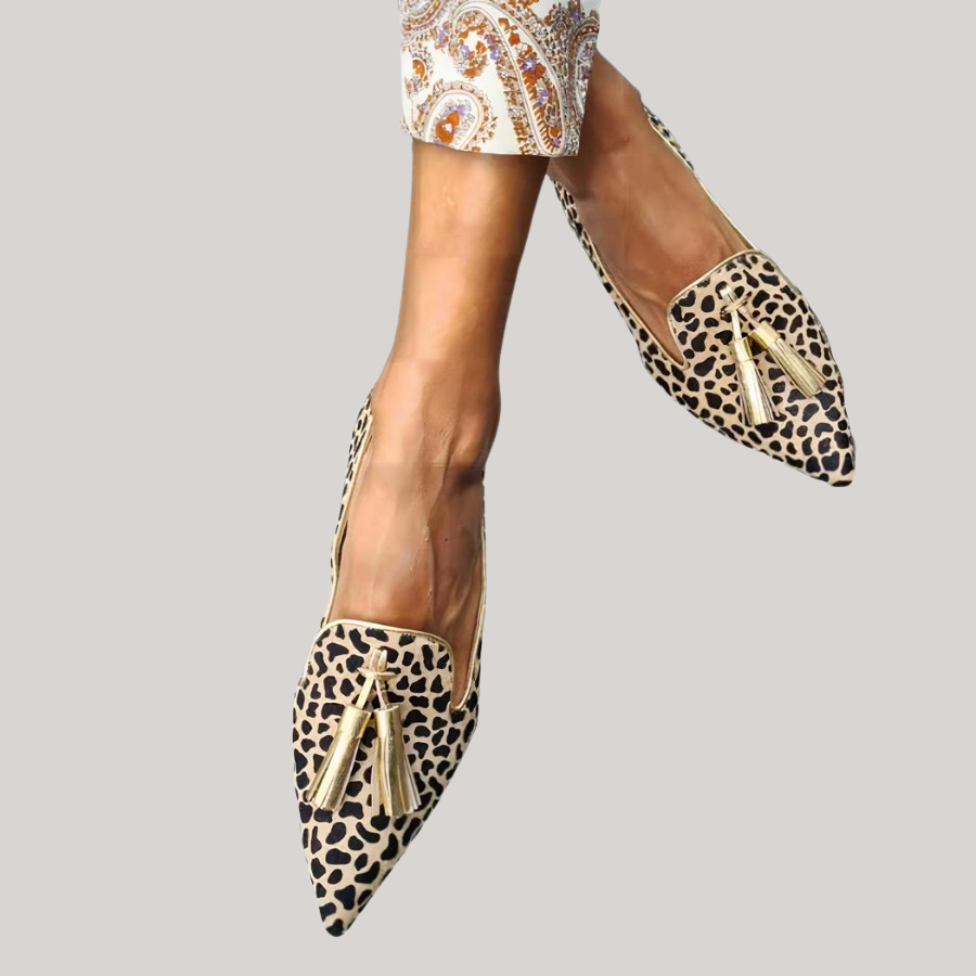 Elegant Leopard-Print Loafers for Women