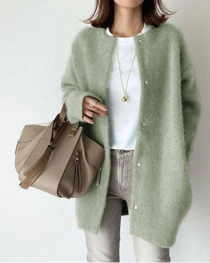 Women's Plush Fuzzy Cardigan for Cozy, Elegant Comfort