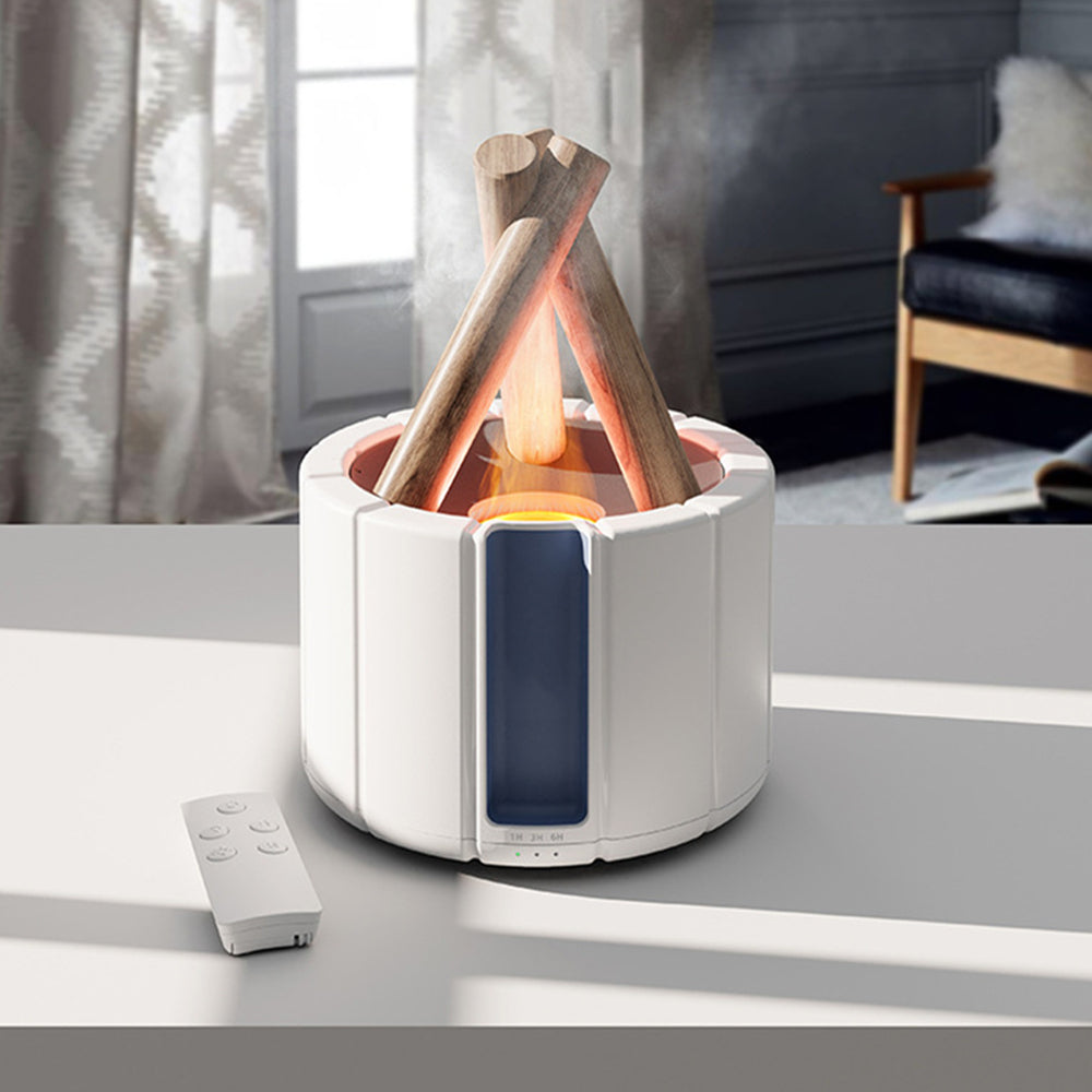 Humidifier & Table Lamp with Flame Design for a Comfortable Room Climate