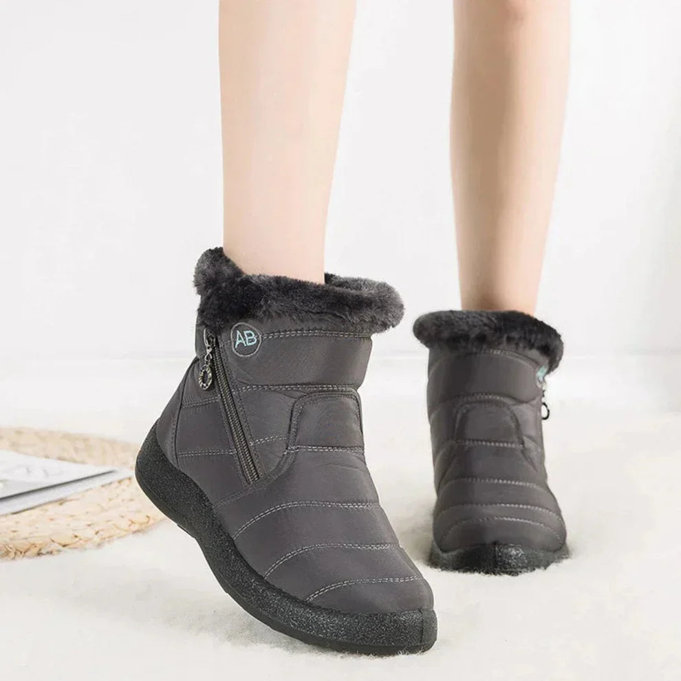 Cozy Women's Waterproof Warm Snow Boots with Flat Heel and Side Zipper