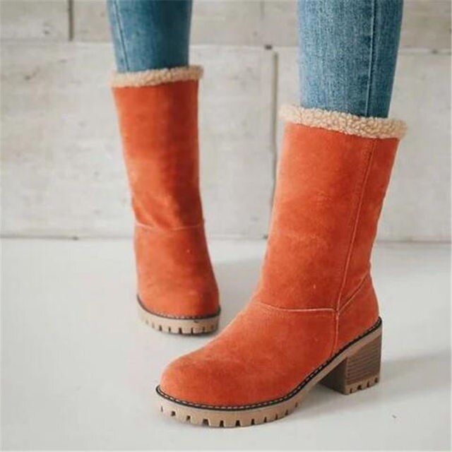 Women's Suede Mid-Calf Boots - Sleek, Versatile Style for Every Outfit