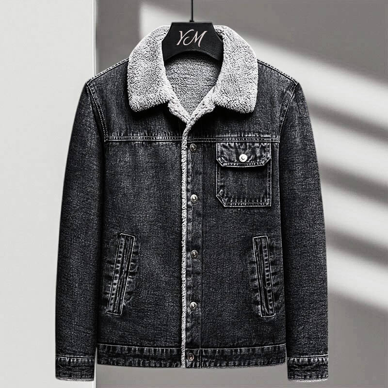 Calvin Denim Jacket with Sherpa Lining for a Stylish and Comfortable Look