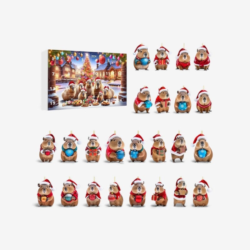ChillPaws Capybara Advent Calendar - Fun and Cozy Gift Box for Christmas