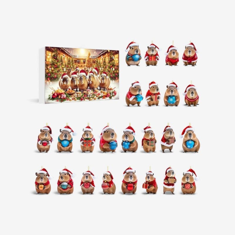 ChillPaws Capybara Advent Calendar - Fun and Cozy Gift Box for Christmas