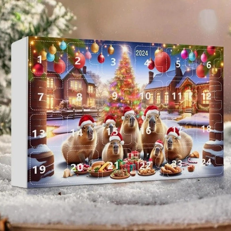 ChillPaws Capybara Advent Calendar - Fun and Cozy Gift Box for Christmas