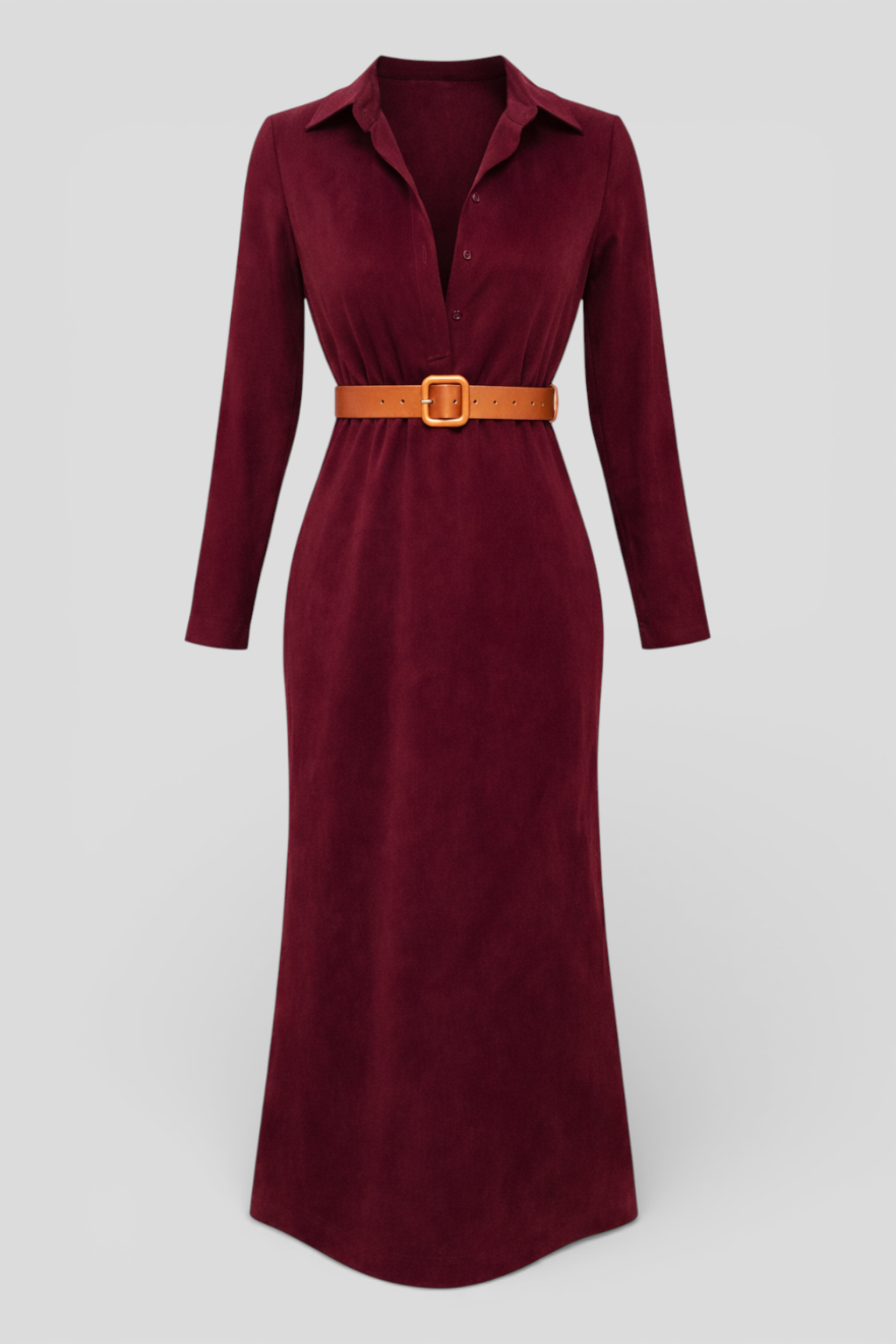 Simple and Elegant Maxi Polyester Dress with Bow Tie