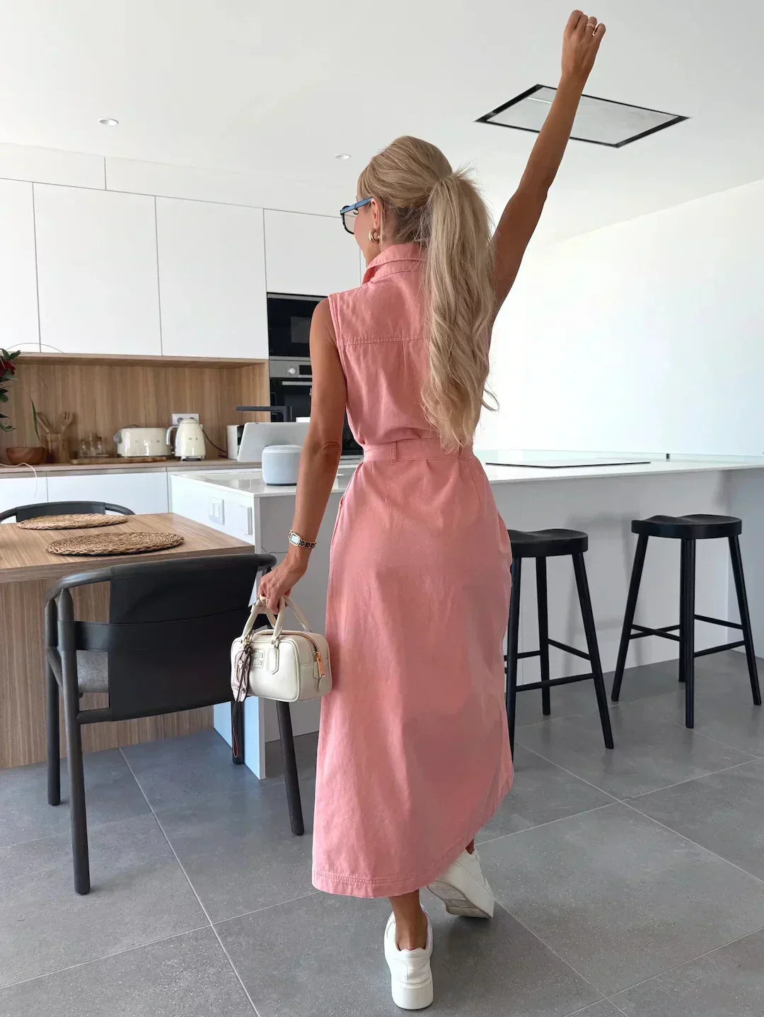 Hanna | Elegant Sleeveless Long Denim Dress