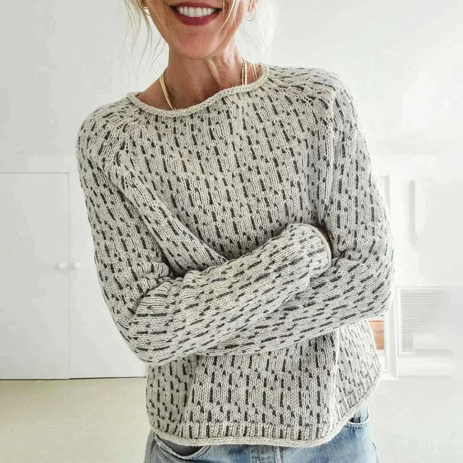 Elegant women's sweater with a stylish boat neckline