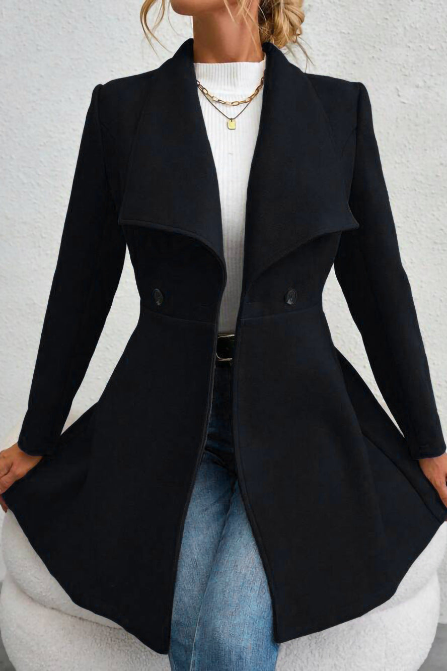 Elegant Wool Long Coat with Belt