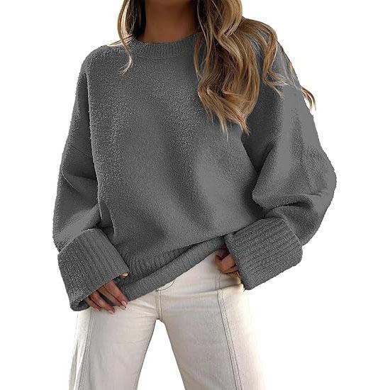 Long-Sleeve Crewneck Pullover Sweater — Effortless Everyday Warmth