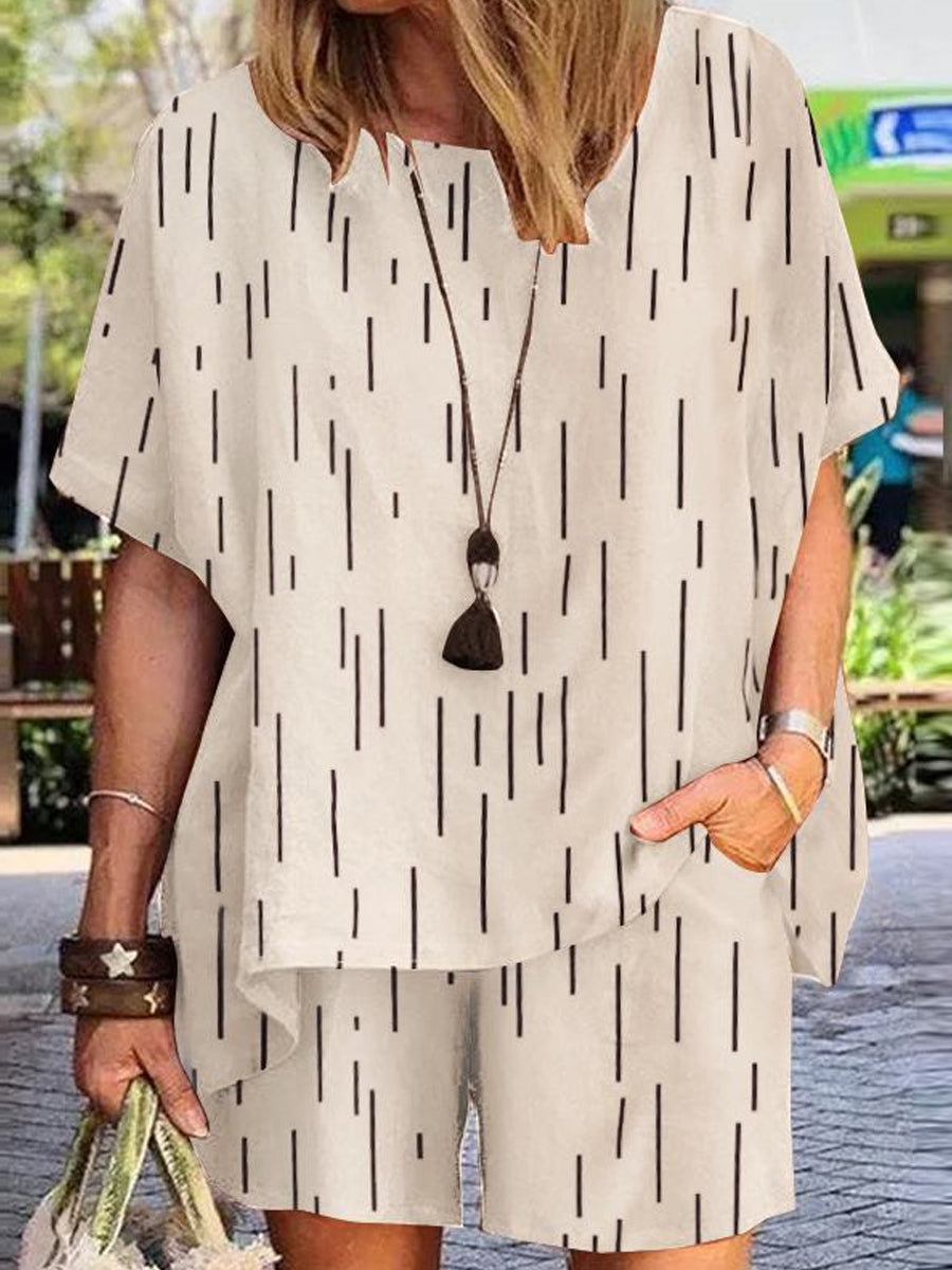 Casual Print Fashion Set - Elegant and Trendy Two-Piece Clothing