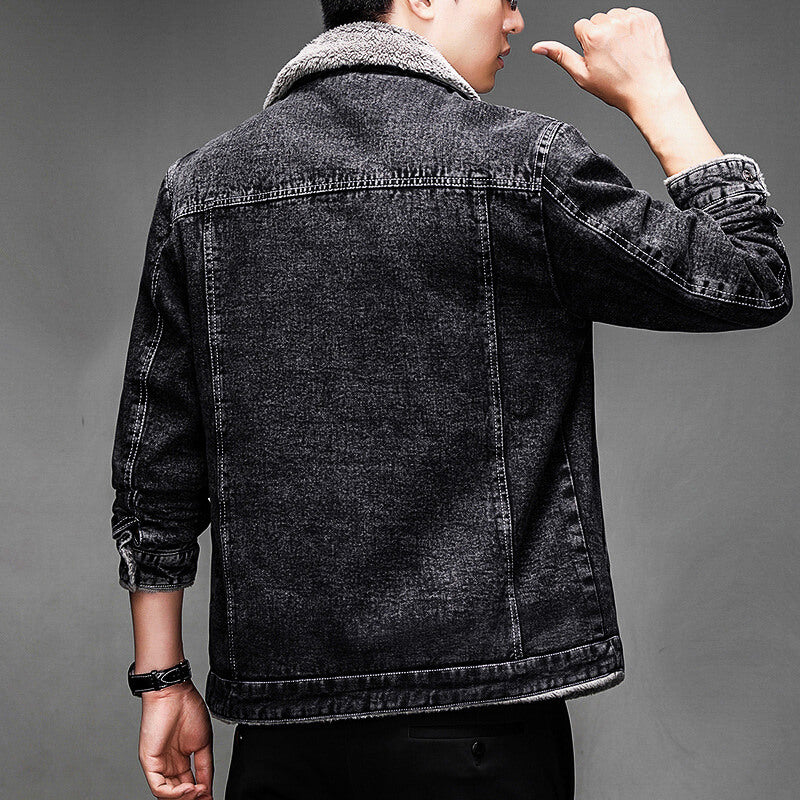 Calvin Denim Jacket with Sherpa Lining for a Stylish and Comfortable Look