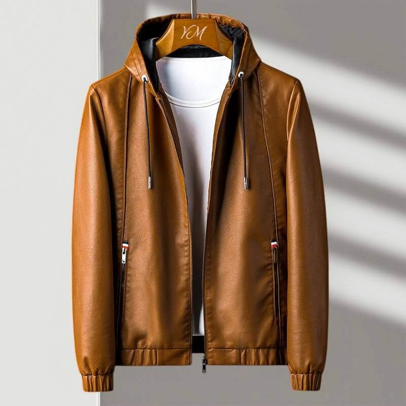 Aspen Hooded Leather Jacket for a Trendy and Elegant Style