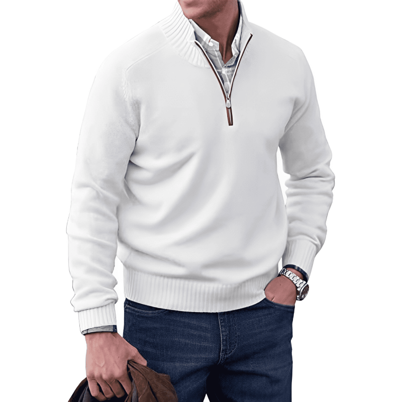 Bastian - Elegant Cashmere Zip-Up Sweater for a Stylish Look