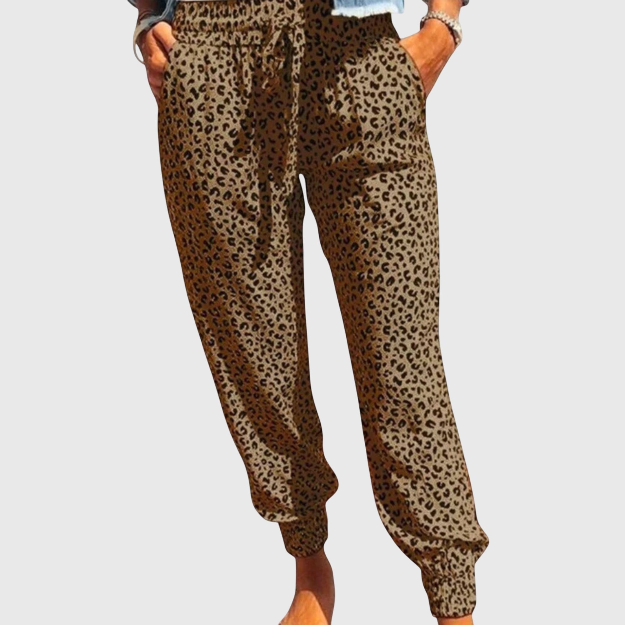 Leopard-Print Wide-Leg Pants