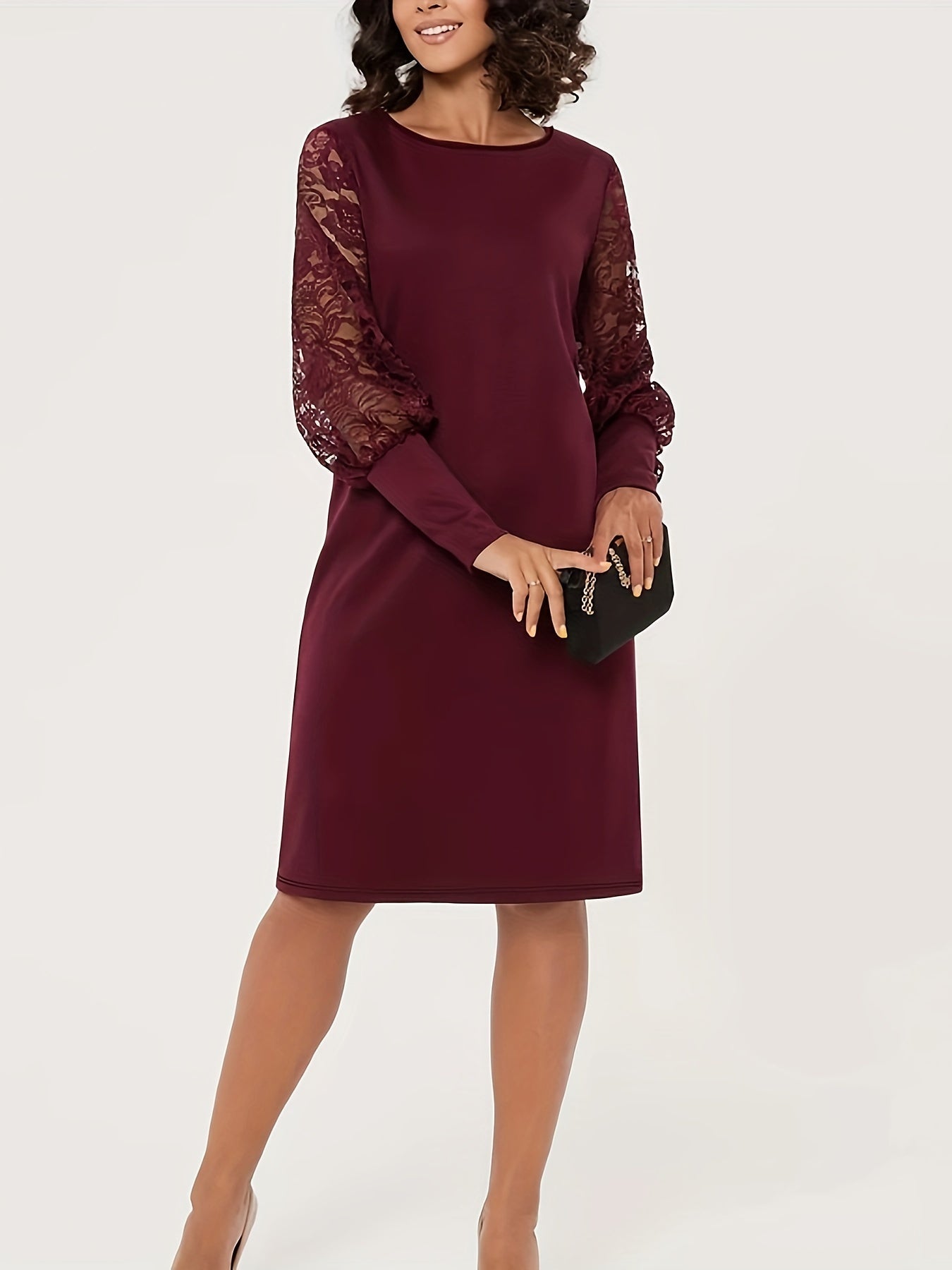 Marielle โ Sophisticated Lace Midi Dress for Any Occasion