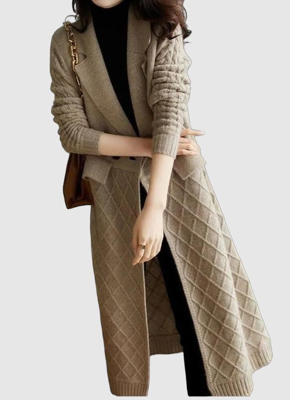 Cozy Women's Cable-Knit Sleeve Cardigan Coat