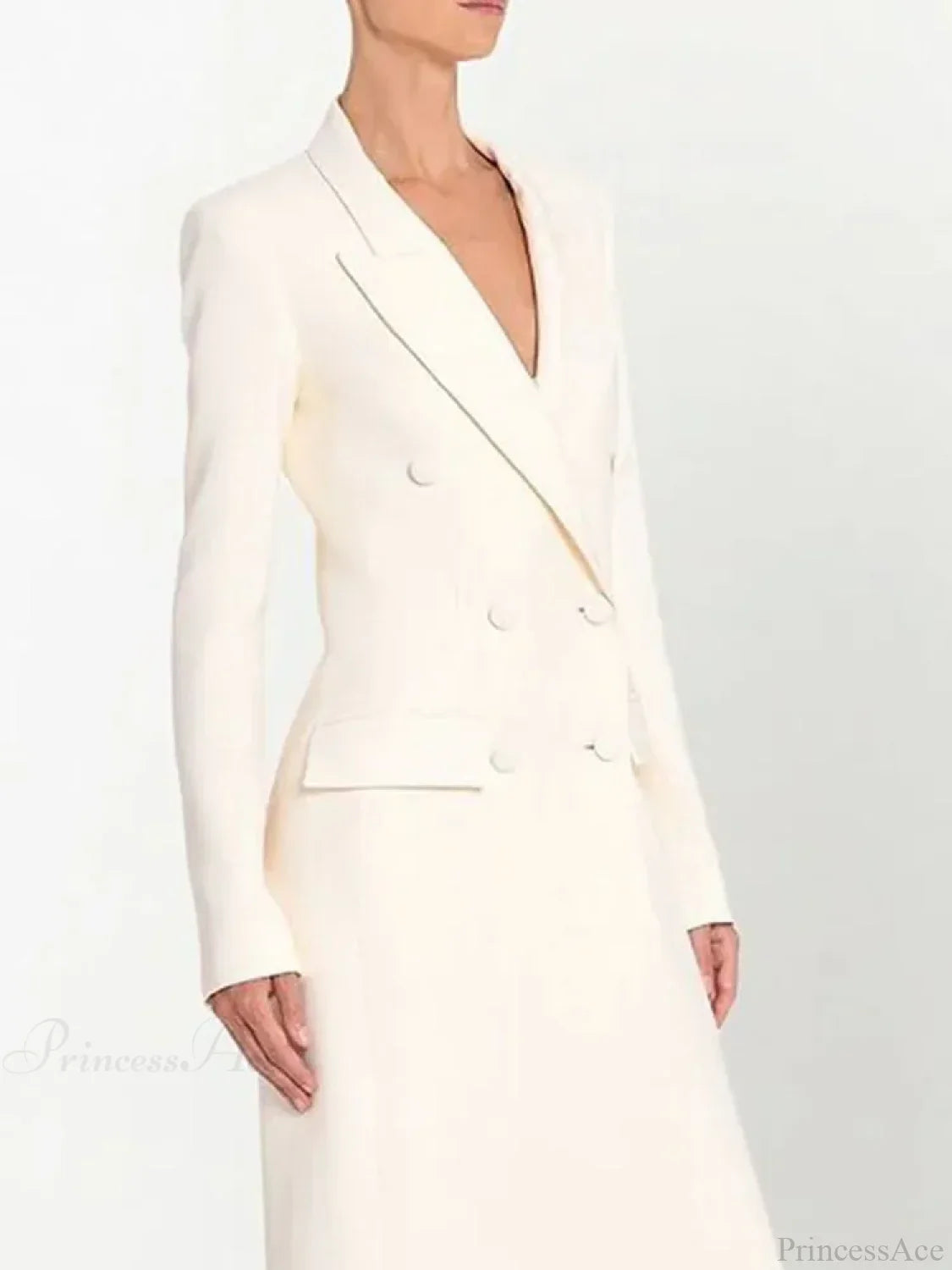 Elegant notch collar blazer with double-breasted coat