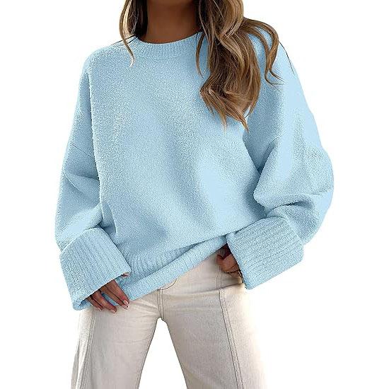 Long-Sleeve Crewneck Pullover Sweater — Effortless Everyday Warmth