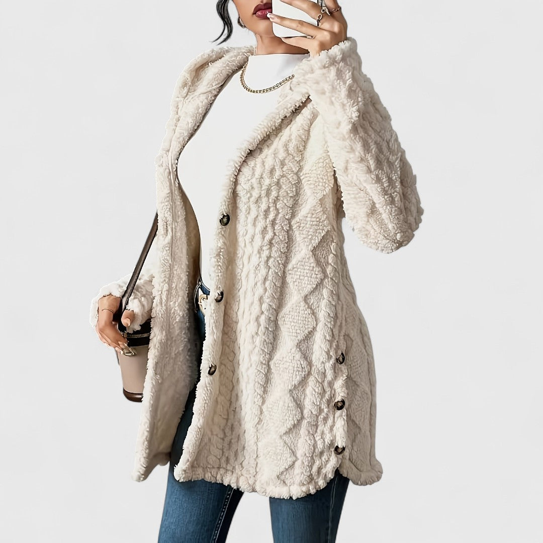 Elise - Cozy Plush Hooded Cardigan for Ultimate Comfort