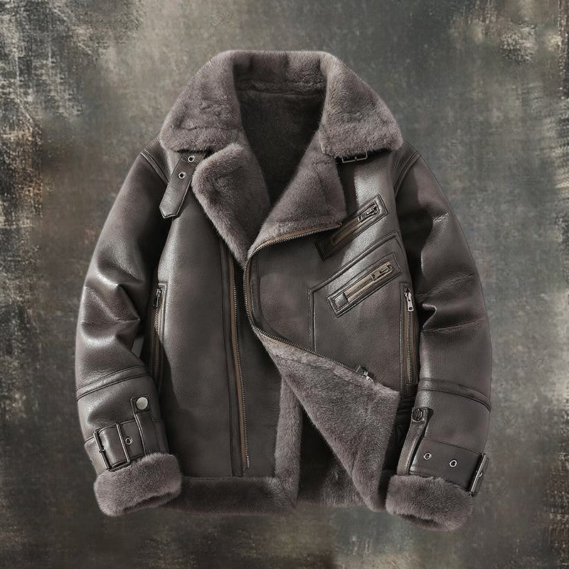 Warm and trendy leather jacket