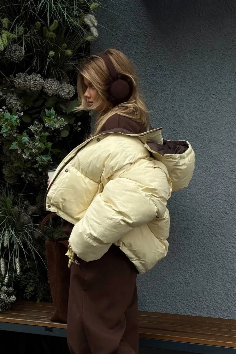 Casual Cropped Color Block Cotton Coat - Stylish and Comfortable Everyday Outerwear