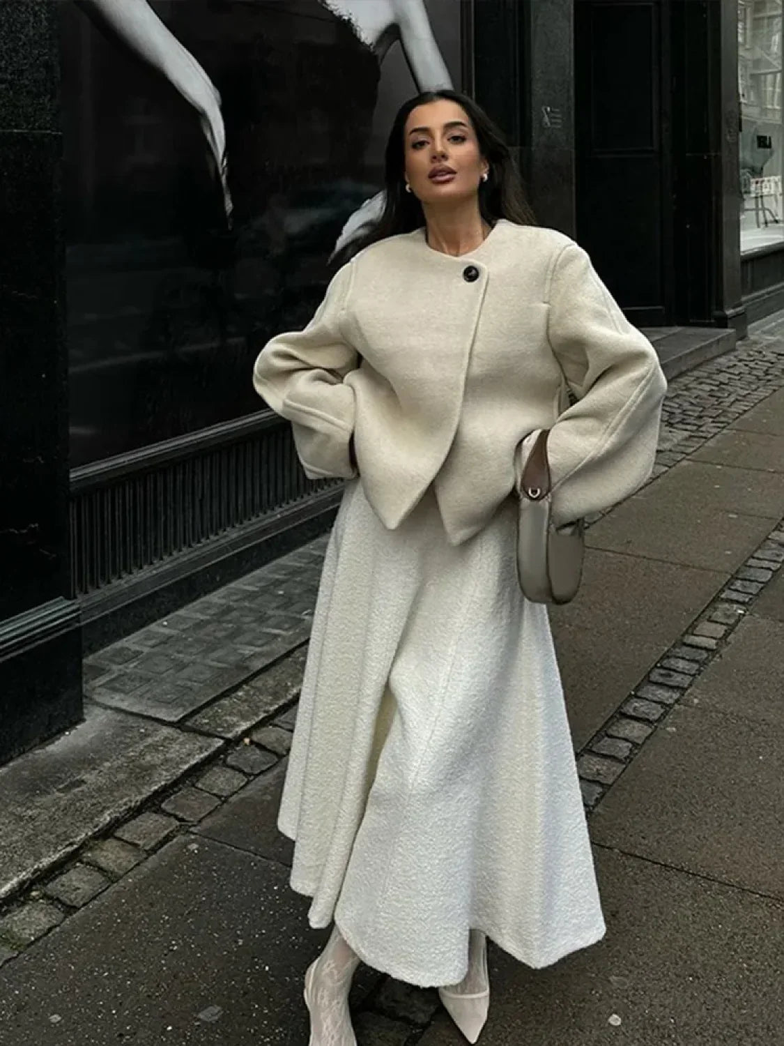 Casual Round Neck Lounge Coat in Loose Fit