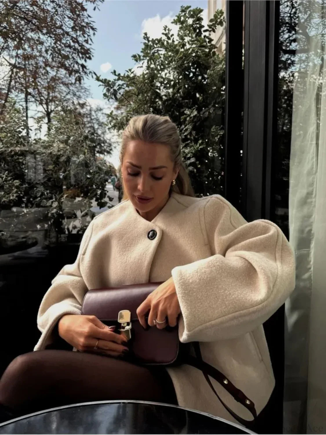 Casual Round Neck Lounge Coat in Loose Fit