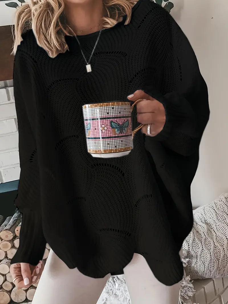 Amélie - Loose-fit simple knit sweater for a casual style