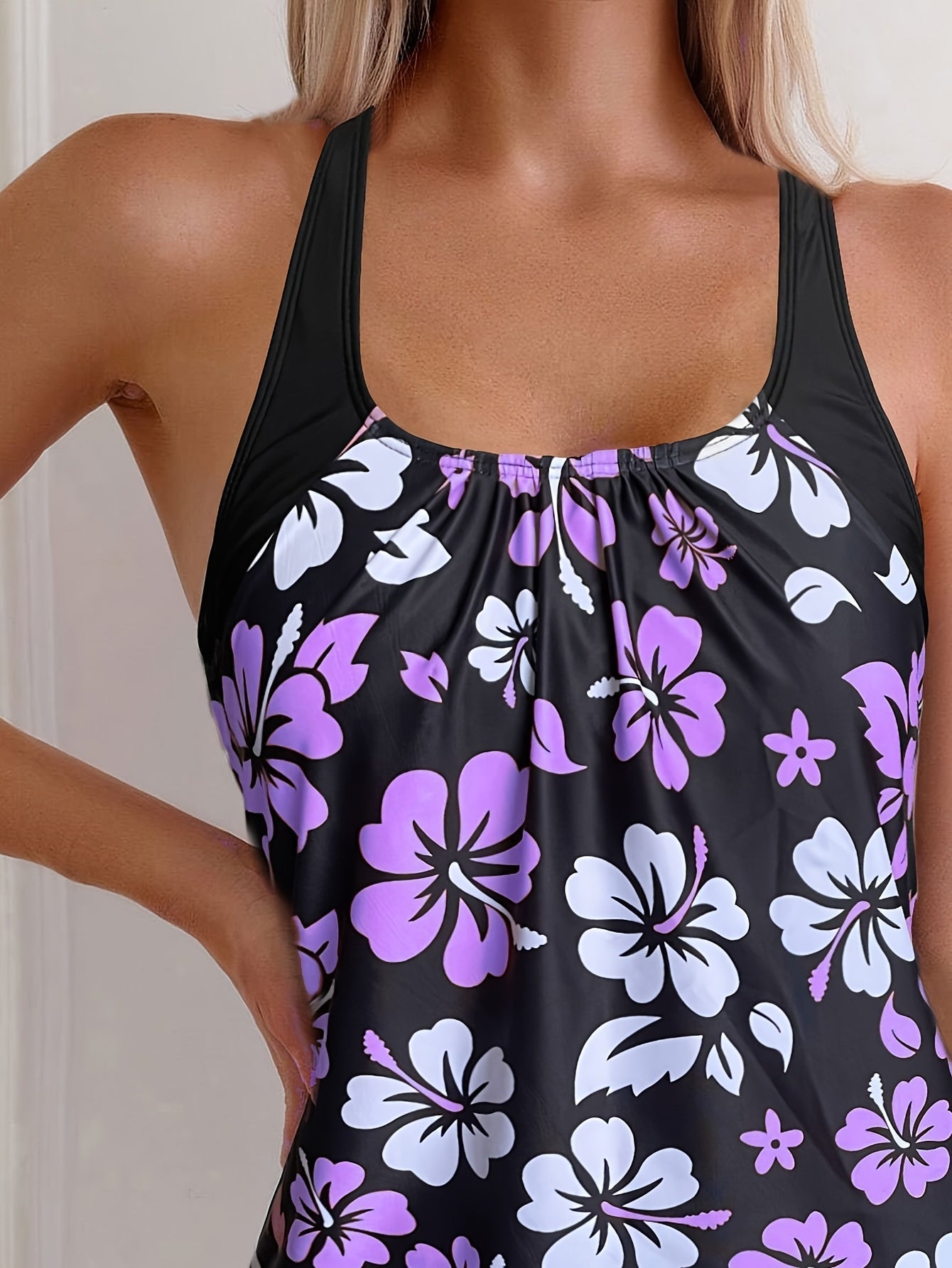 Elena Floral-Print Tankini Set - Stylish Two-Piece Swimwear for Summer