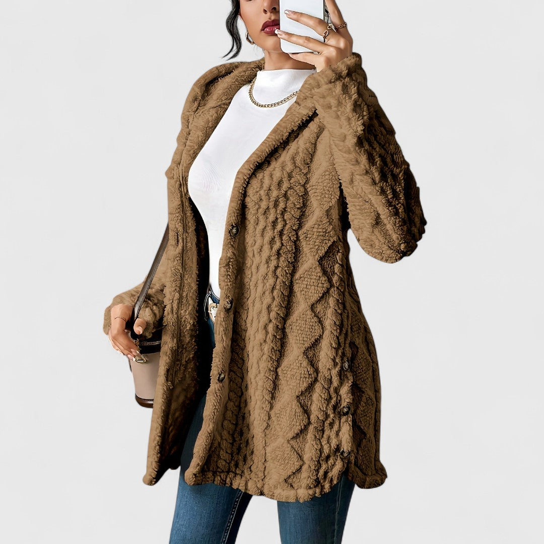 Elise - Cozy Plush Hooded Cardigan for Ultimate Comfort