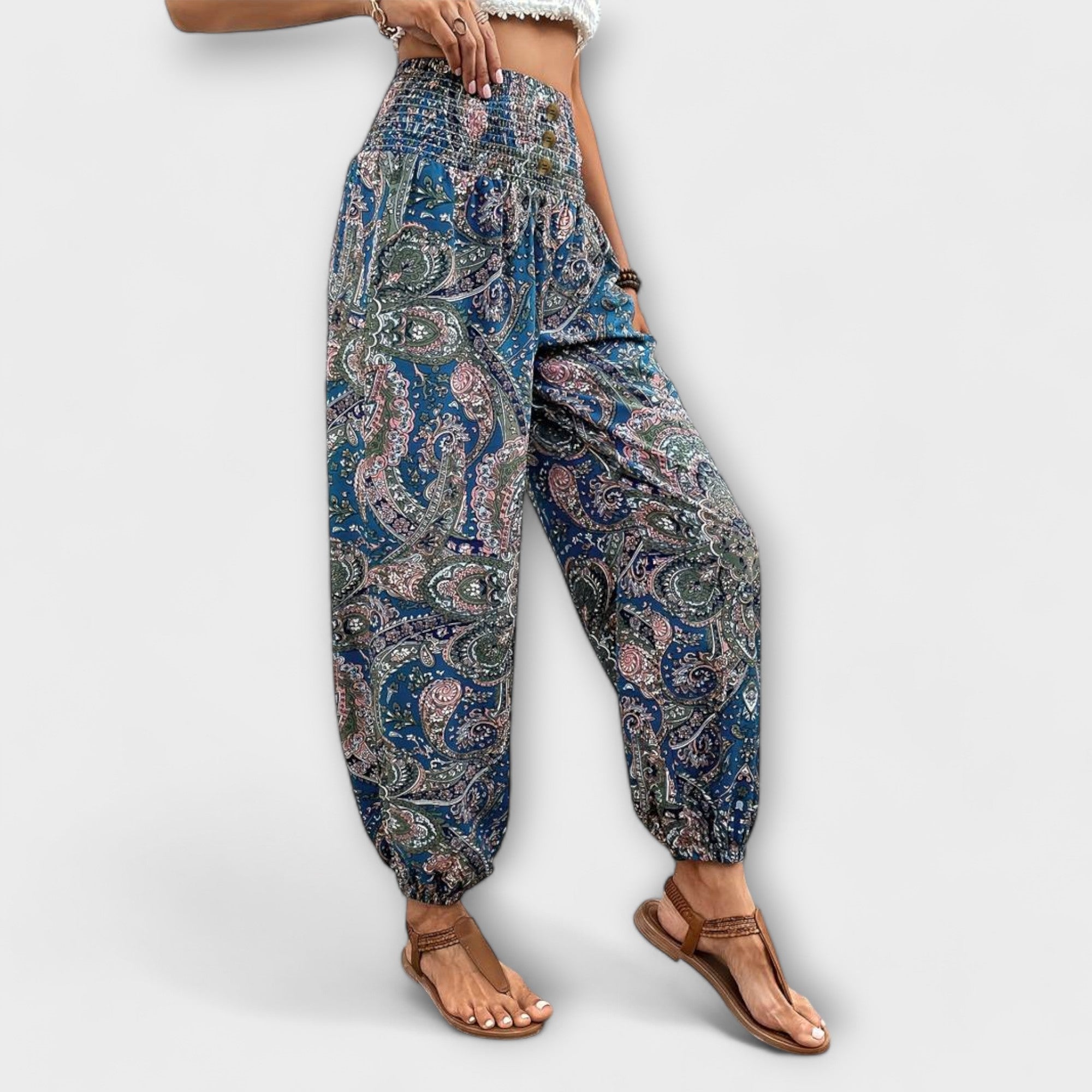 Ethnic Graphic Print Pants — Bold Patterned Trousers with Comfortable Fit