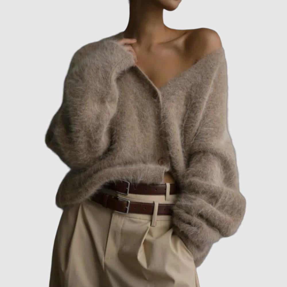 Ultra-Soft Women's Fuzzy Button-Down Cardigan