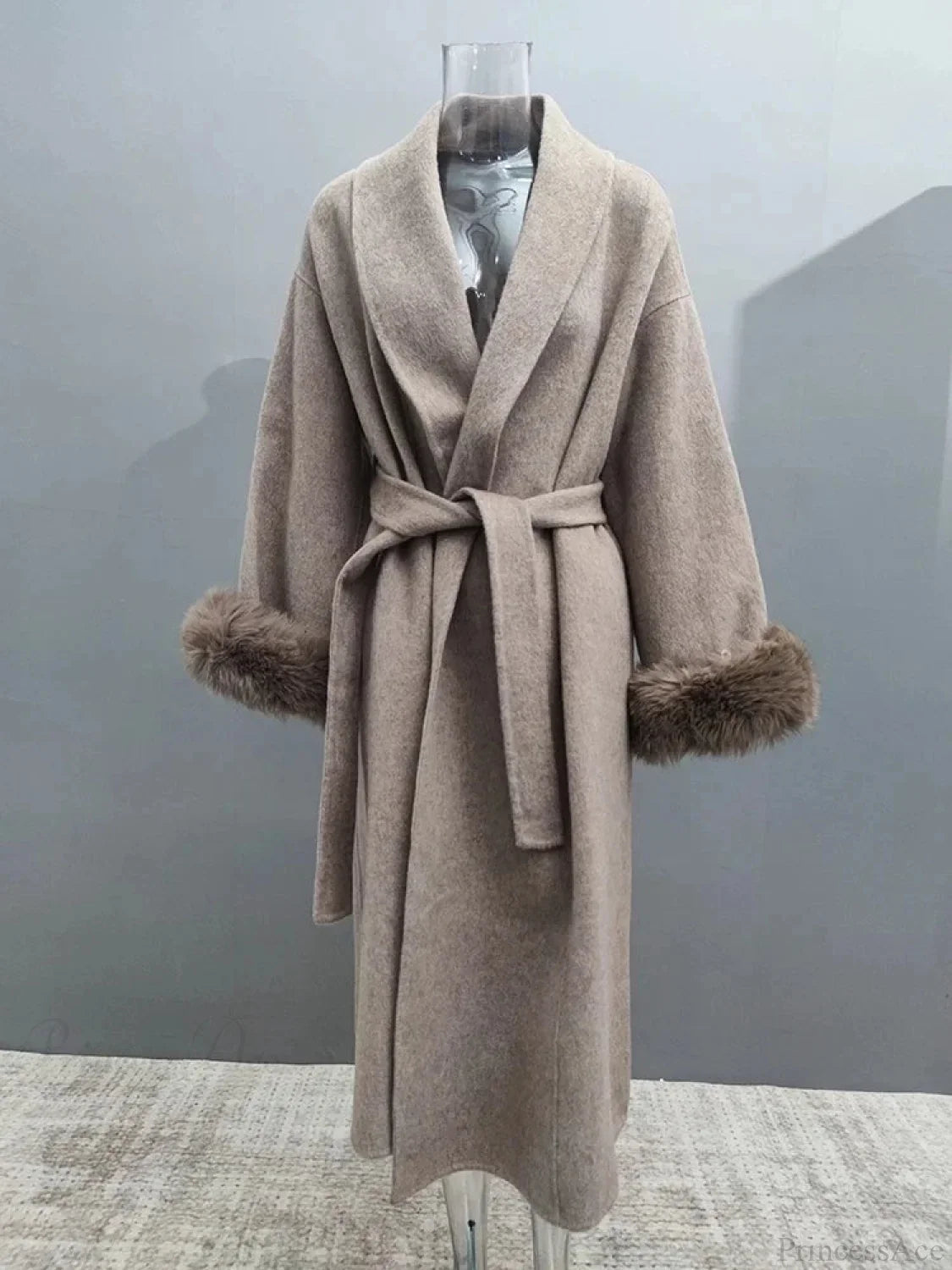Elegant Chic Brown Wool Coat