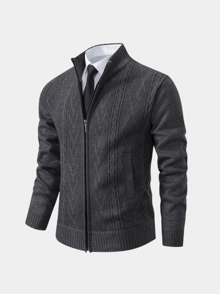 Clemens - Elegant classic knitted sweater with stylish cross and crown design