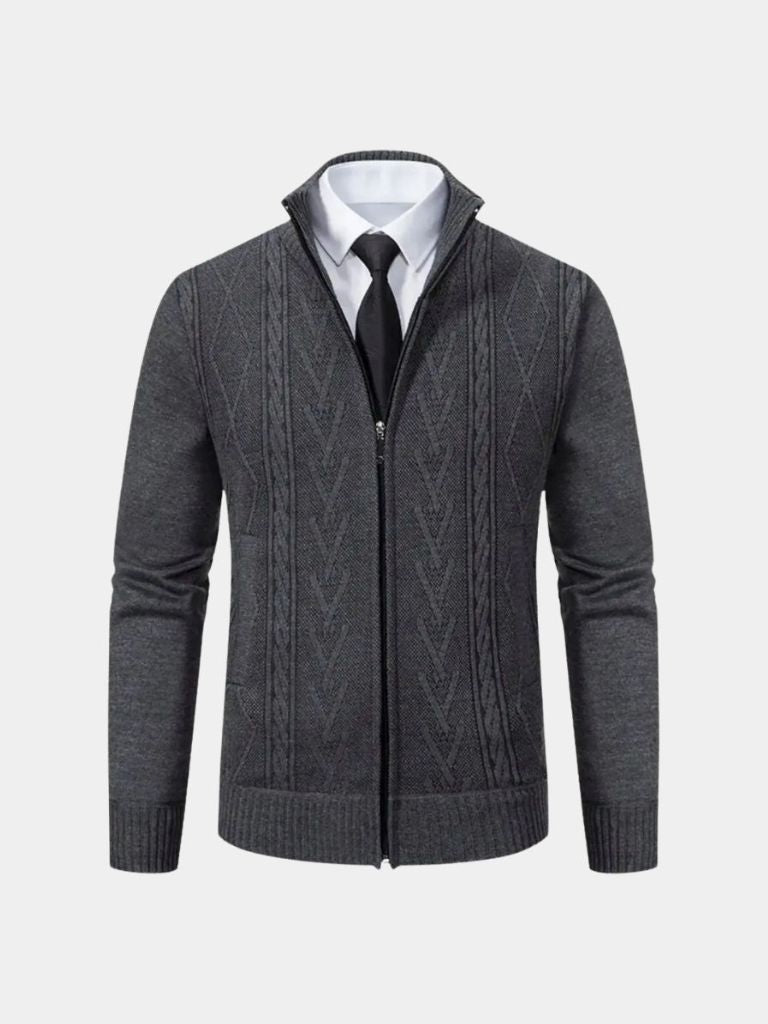 Clemens - Elegant classic knitted sweater with stylish cross and crown design