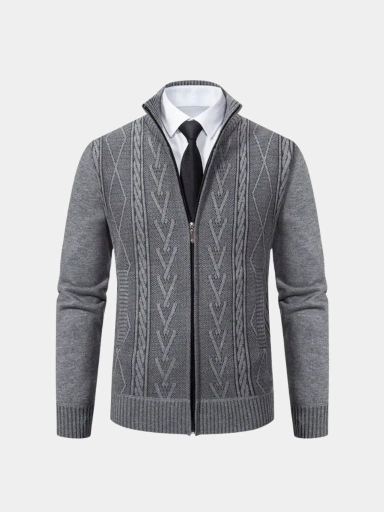 Clemens - Elegant classic knitted sweater with stylish cross and crown design