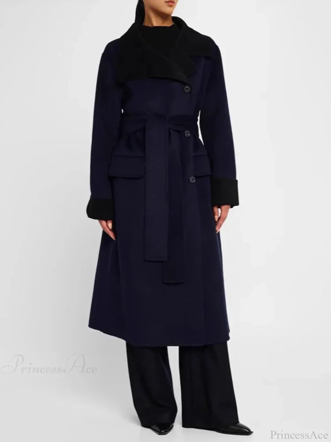 Slim Reversible Button-Colored Coat for an Elegant Style