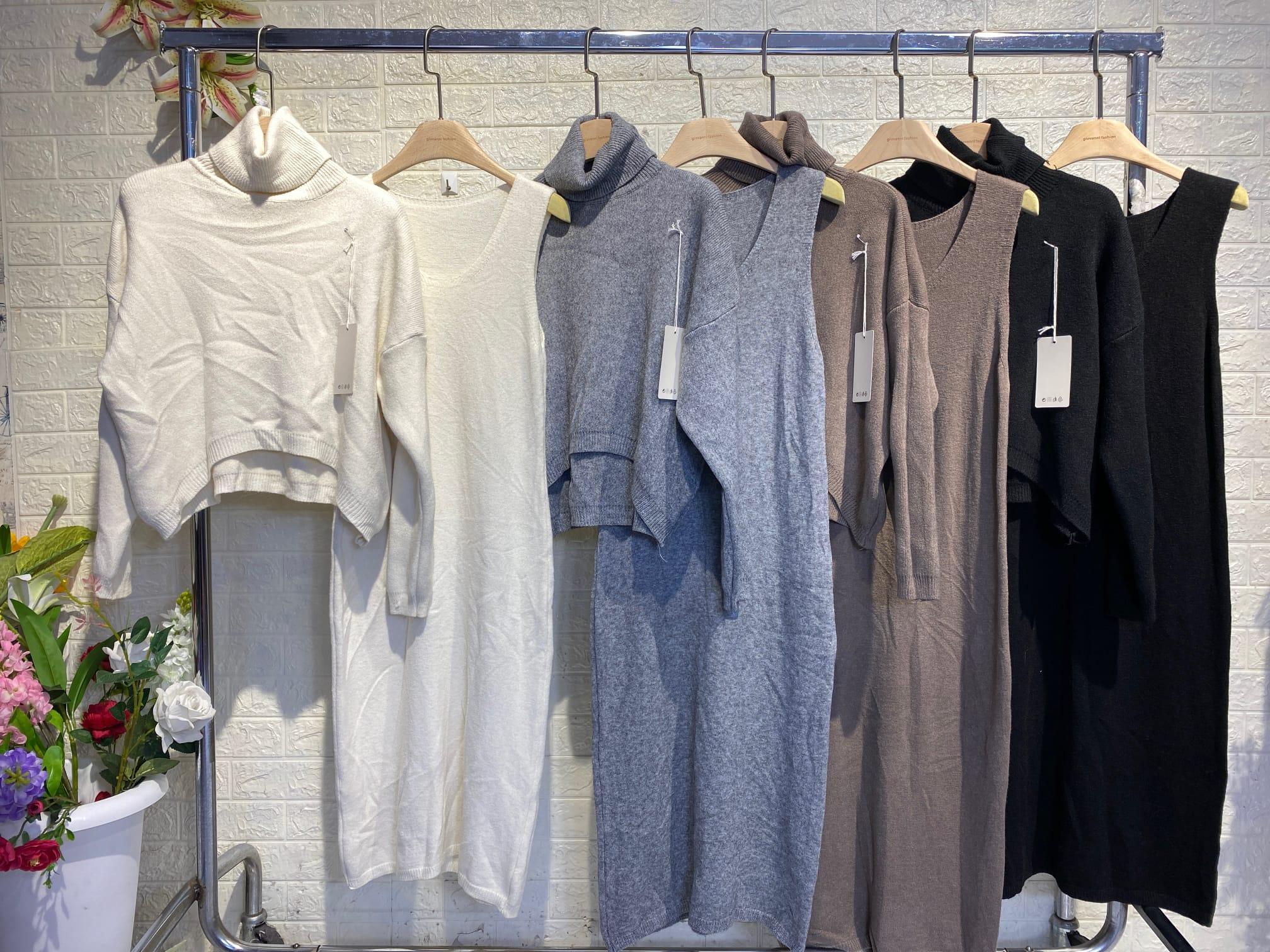 Thalina Two-Piece Knit Set: Dress and Cozy Sweater for Effortless Style