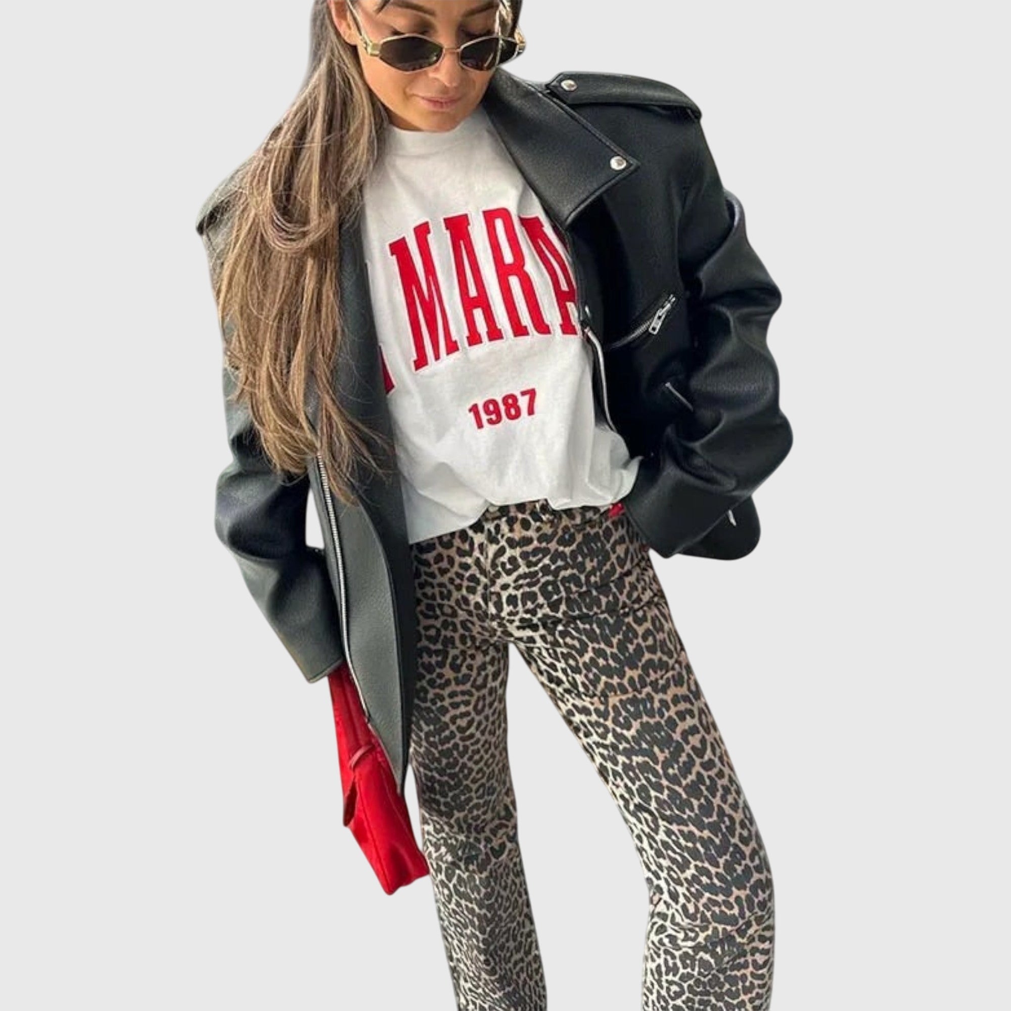 Leopard-Print Vintage Jeans