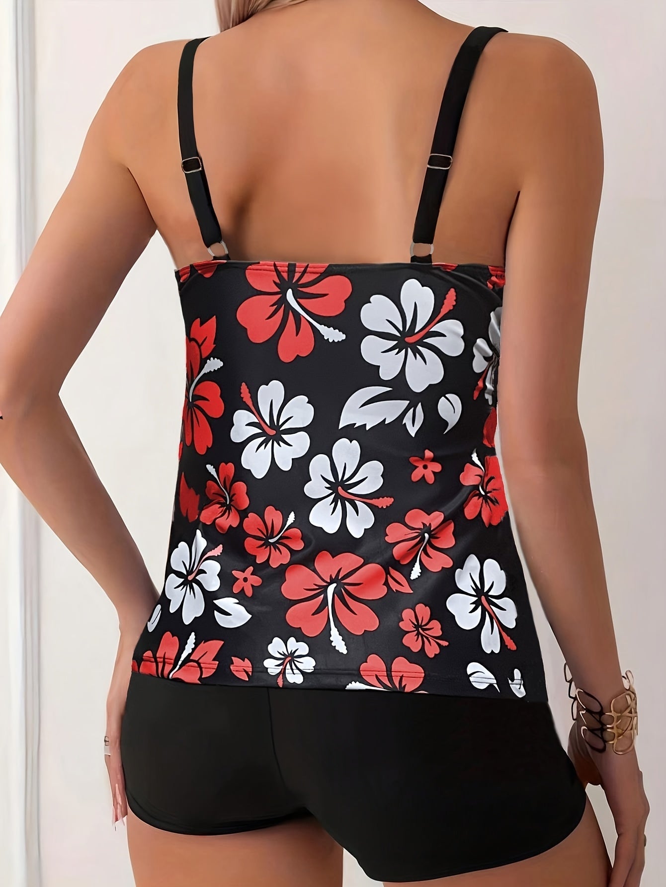 Elena Floral-Print Tankini Set - Stylish Two-Piece Swimwear for Summer