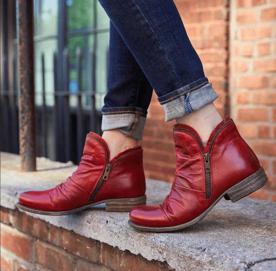 Women's Zip-Up Ankle Boots – Chic, Comfortable Everyday Style