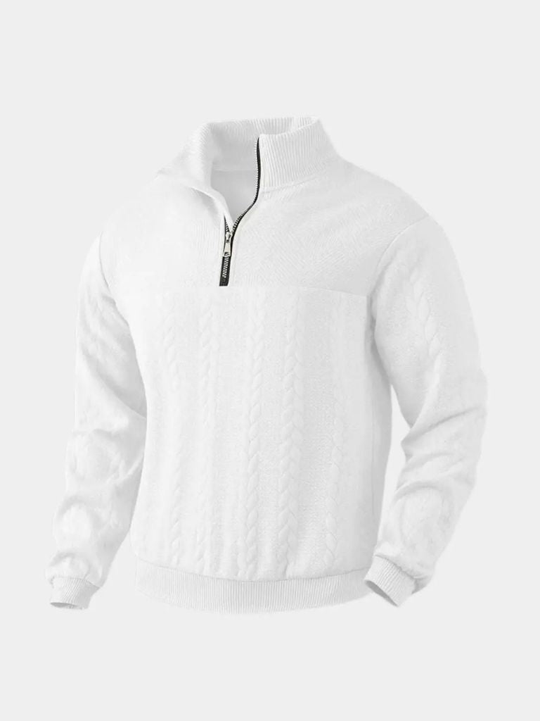 Dirk - Elegant Classic Quarter-Zip Pullover with Stylish Stand Collar